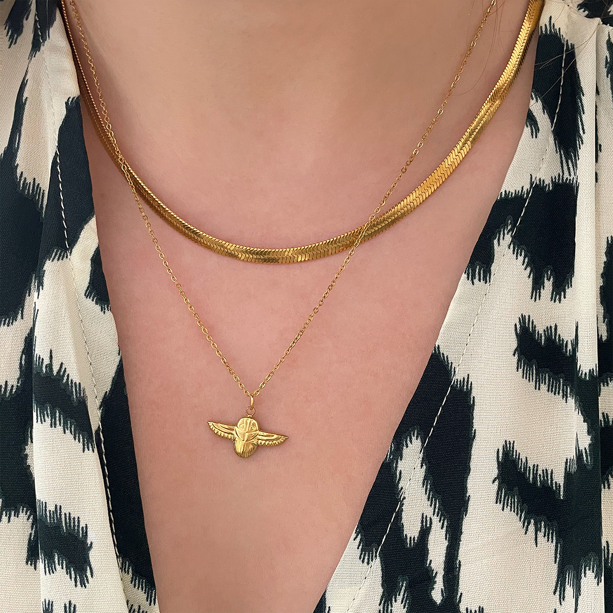 Collar Cadena de Serpiente Oro - 4mm