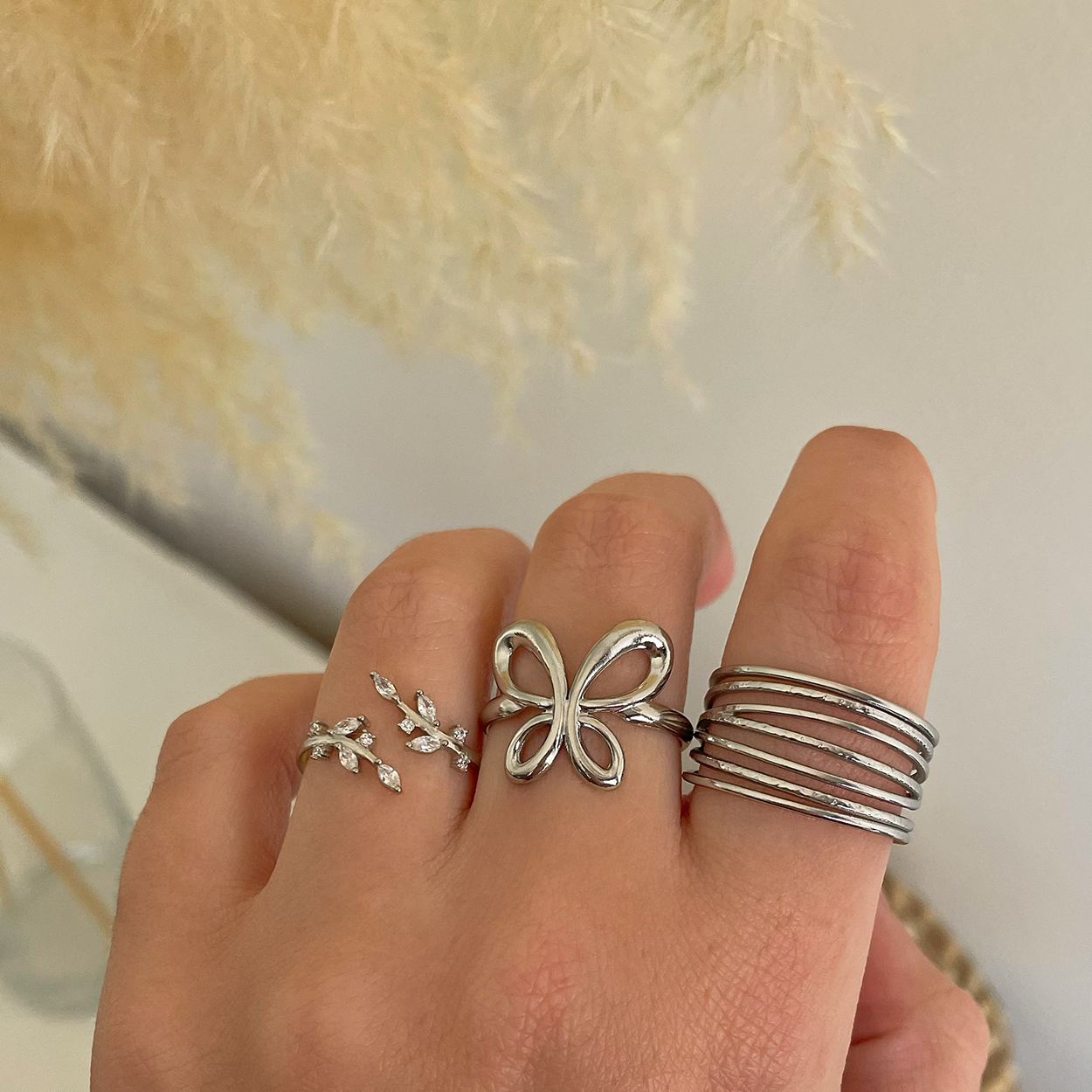 Anillo Leaves Plata