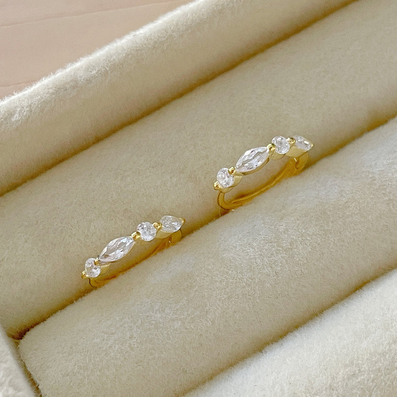 Aros Aubrey Blanco Oro