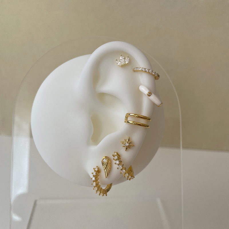 Aros Mini Iria Blanco Oro