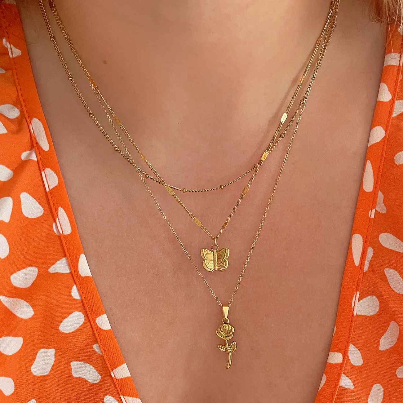 Collar Mini Bolitas Oro