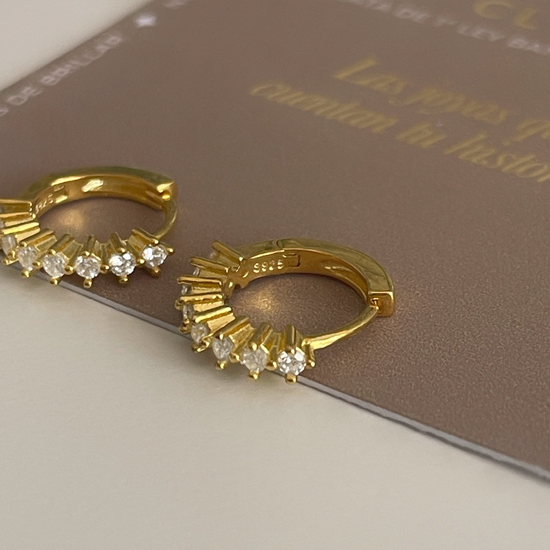 Aros Mini Iria Blanco Oro