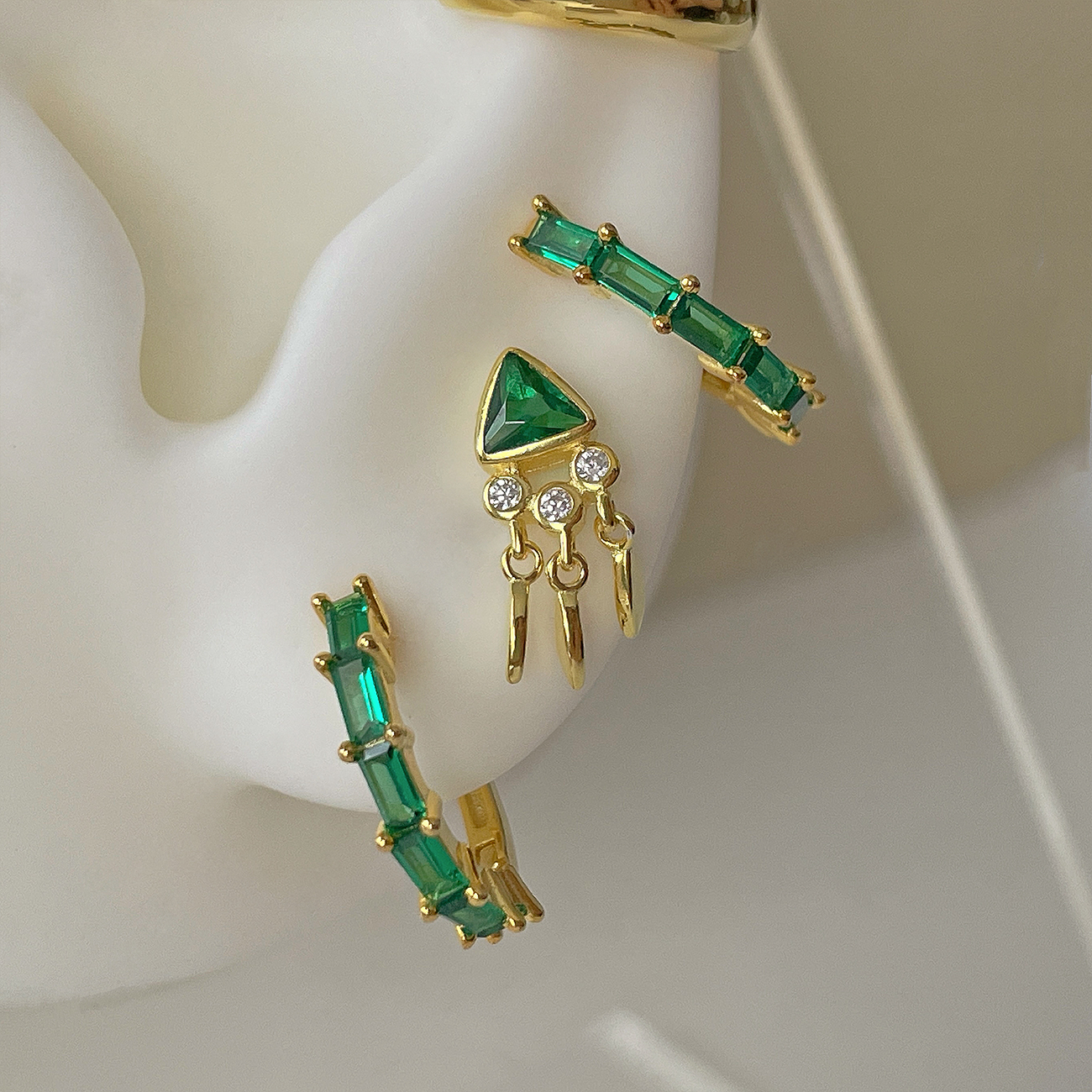 Aros Mini Rin Verde Oro