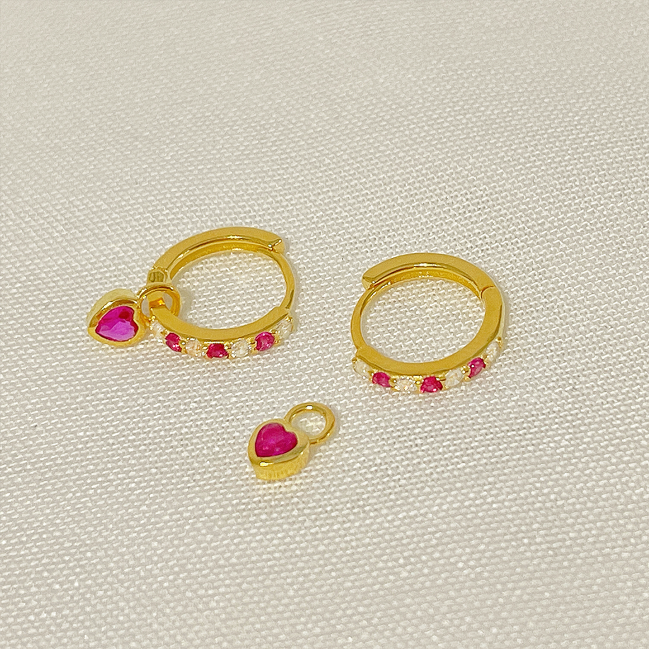 Aros Pop Love Rosa Oro
