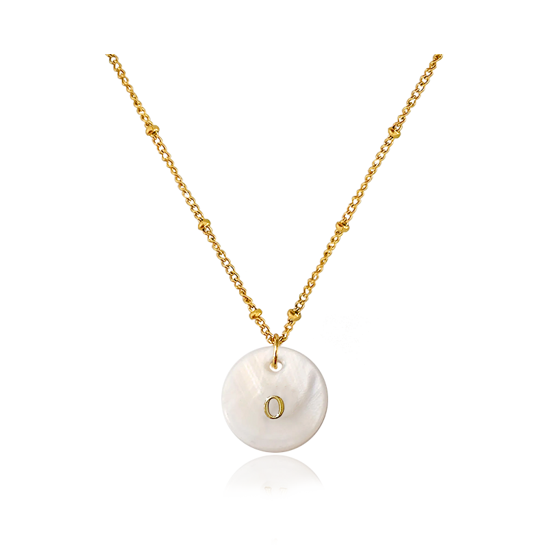 Collar Inicial Concha Natural Oro