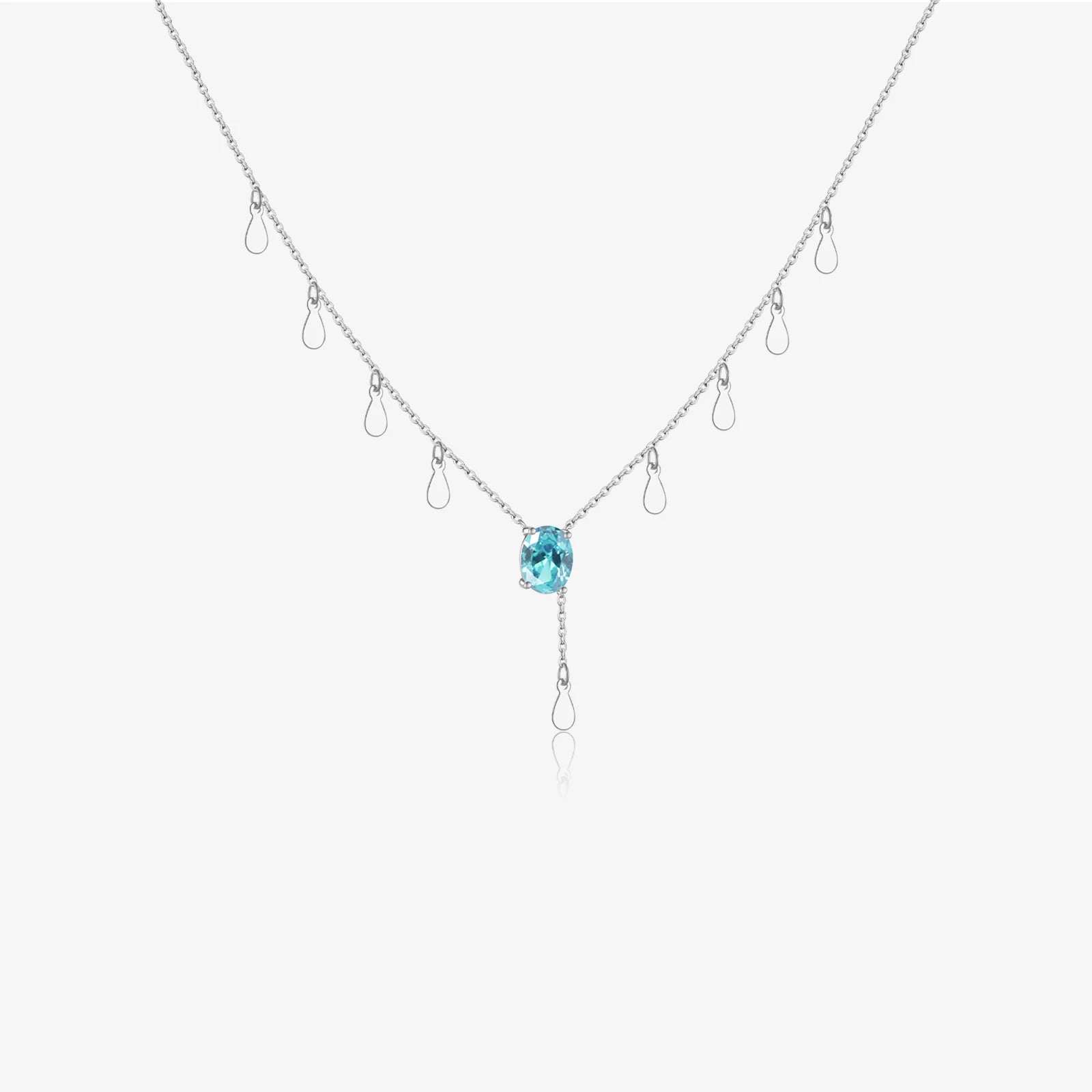 Collar Brissea Celeste Plata