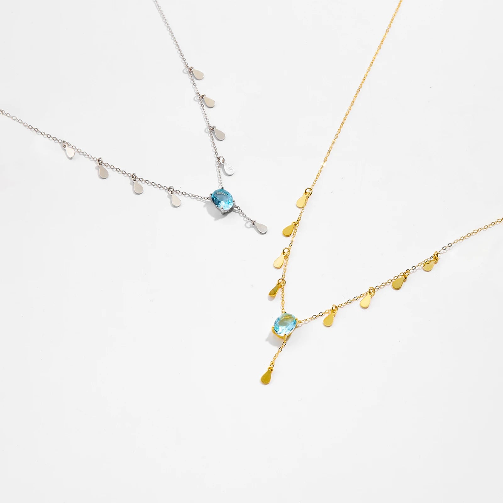 Collar Brissea Celeste Plata