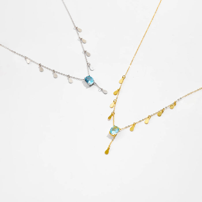 Collar Brissea Celeste Plata