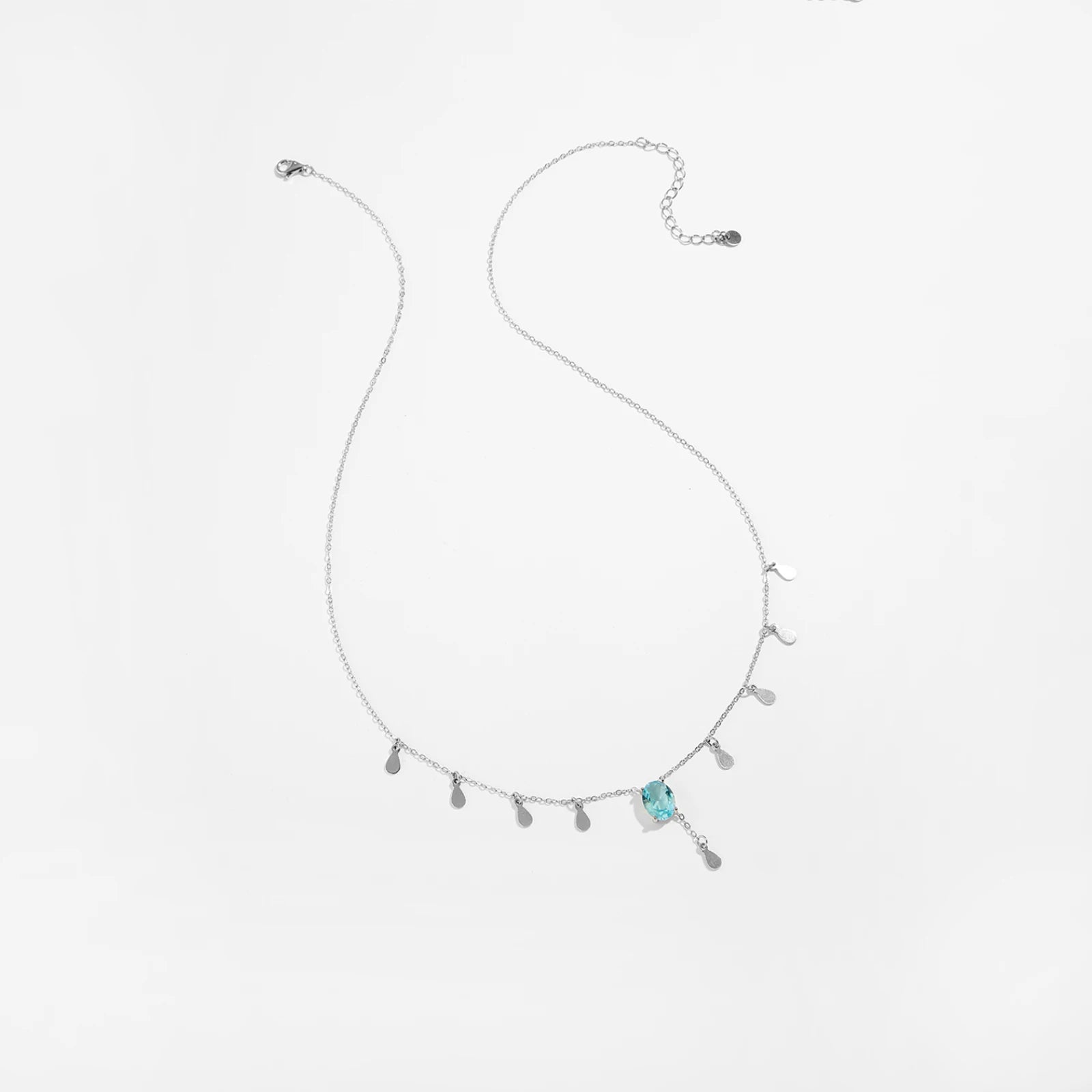 Collar Brissea Celeste Plata