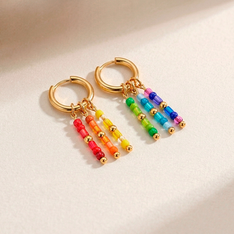 Aros Small Basic Arco Iris Charms Oro