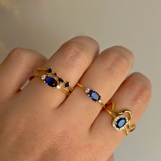 Anillo Zuri Azul Oro