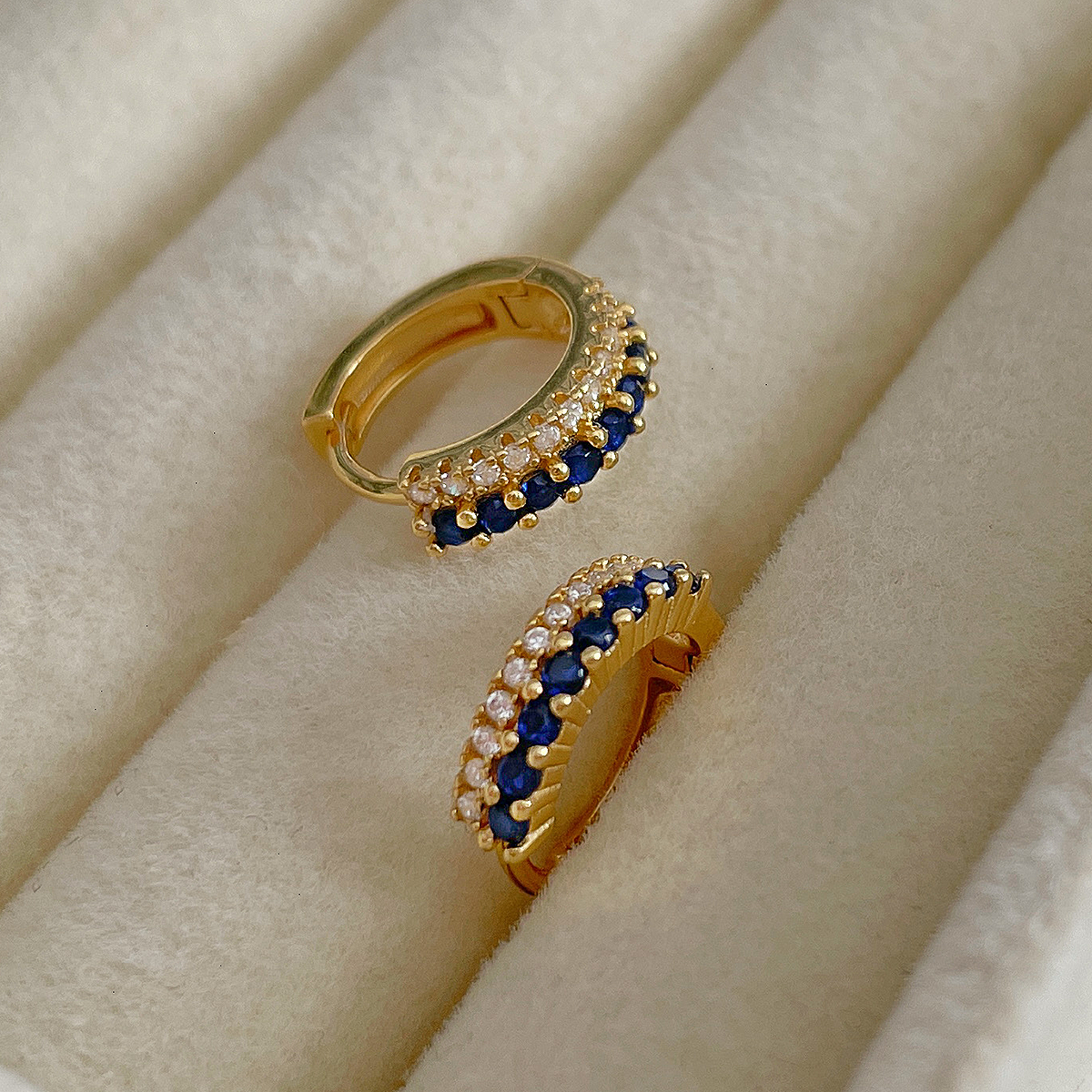 Aros Mava Azul Marino Oro