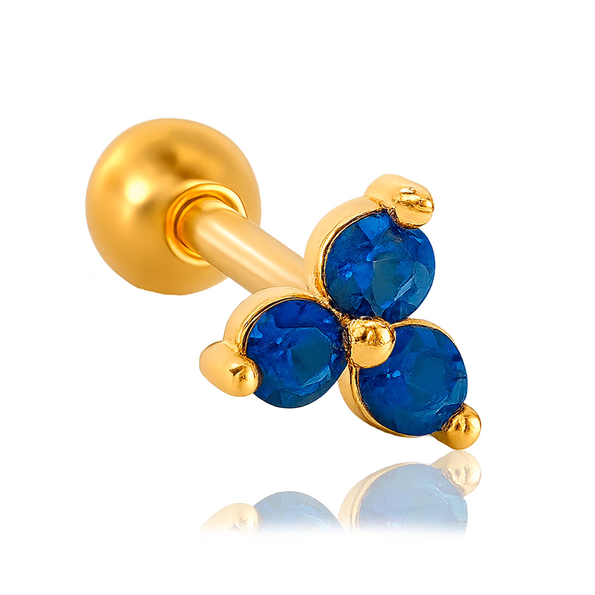 Pendiente Trébol Azul