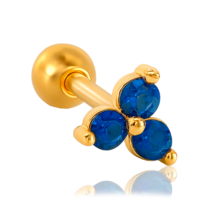 Pendiente Trébol Azul