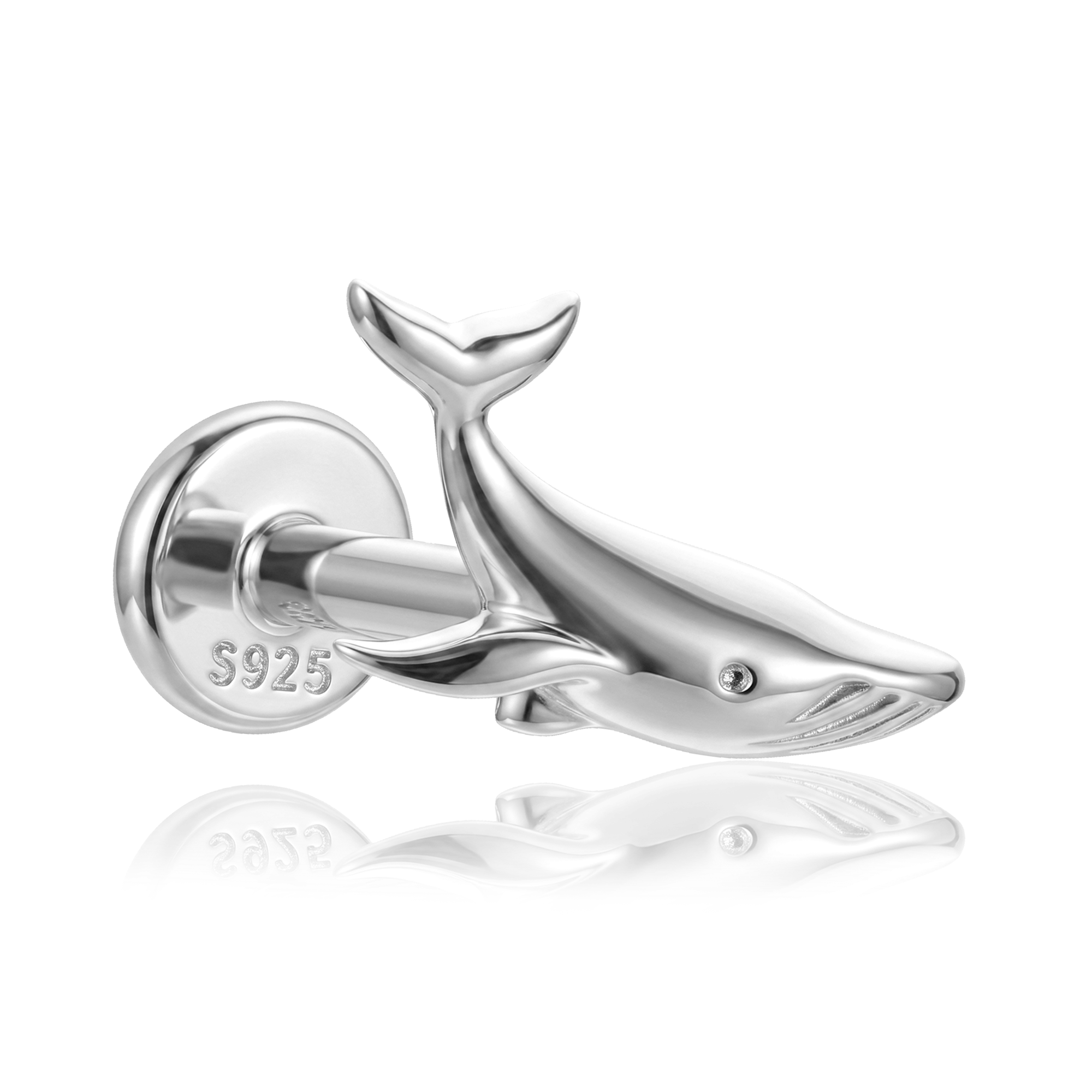 Pendiente Mini Ballena Plata