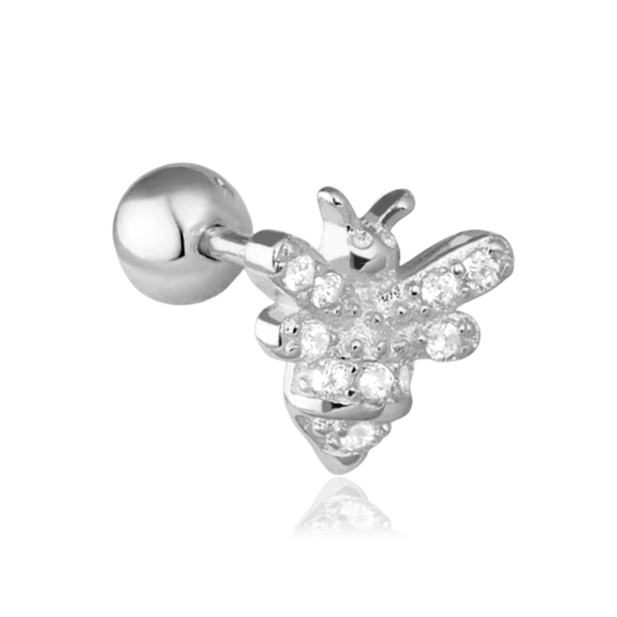 Pendiente Shiny Bee Plata