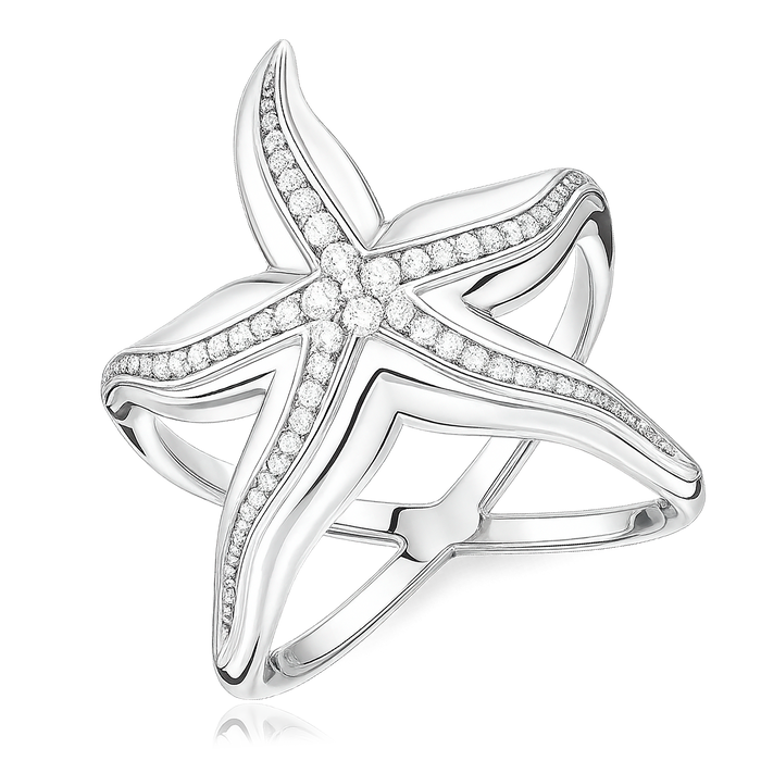 Anillo Big Starfish Plata