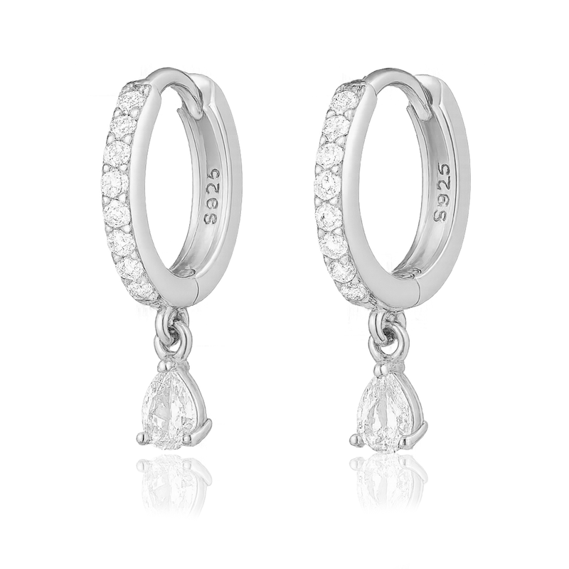 Aros Ayla Blanco Plata