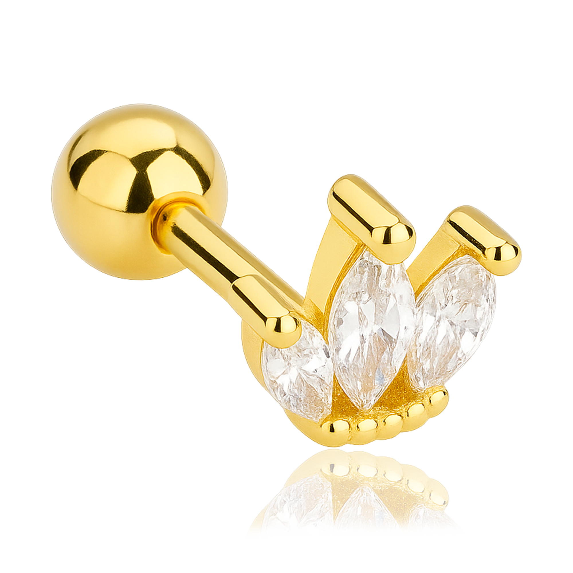 Pendiente Tulipán Blanco Oro