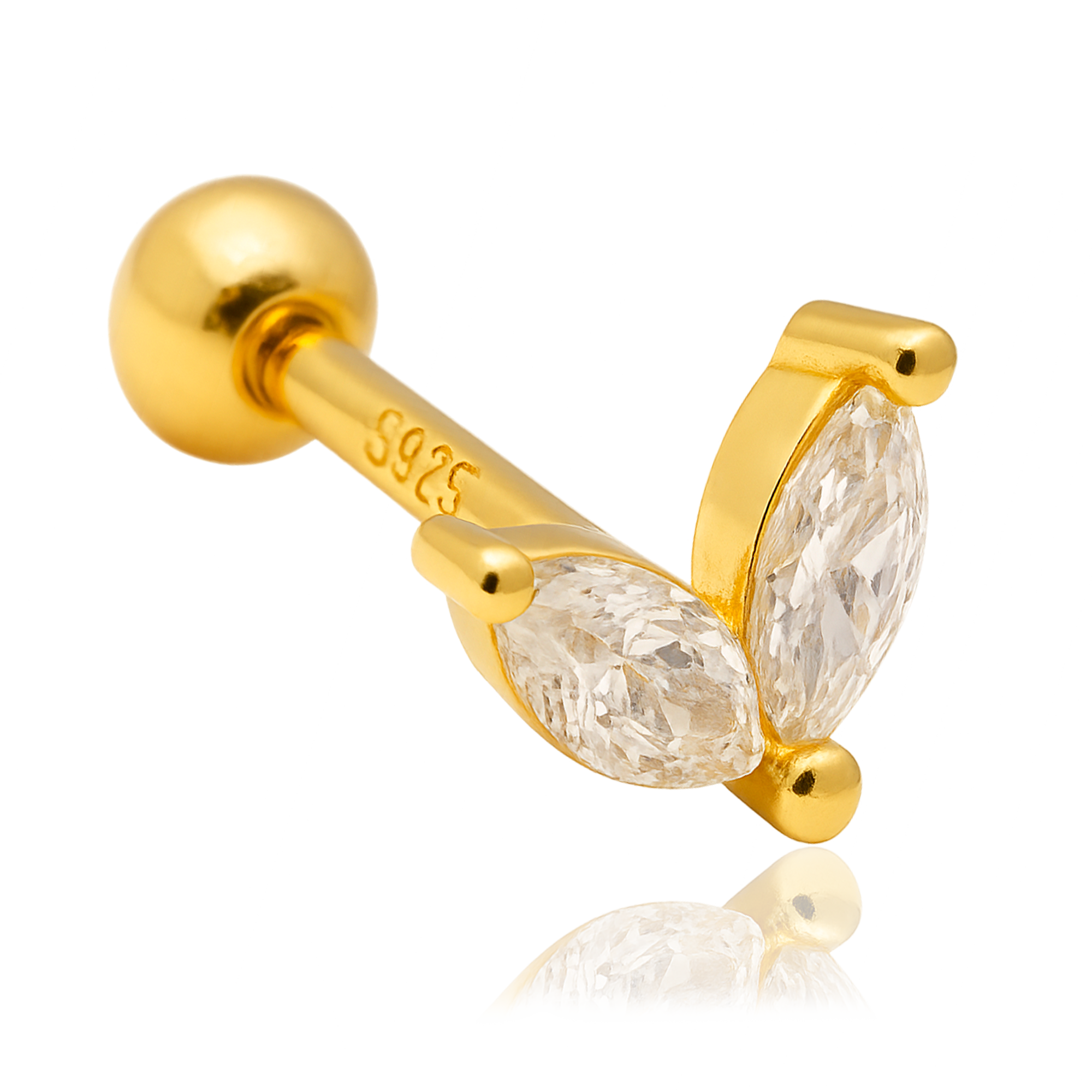 Pendiente Blossom Blanco Oro