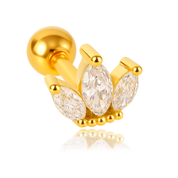 Pendiente Tulipán Blanco Oro