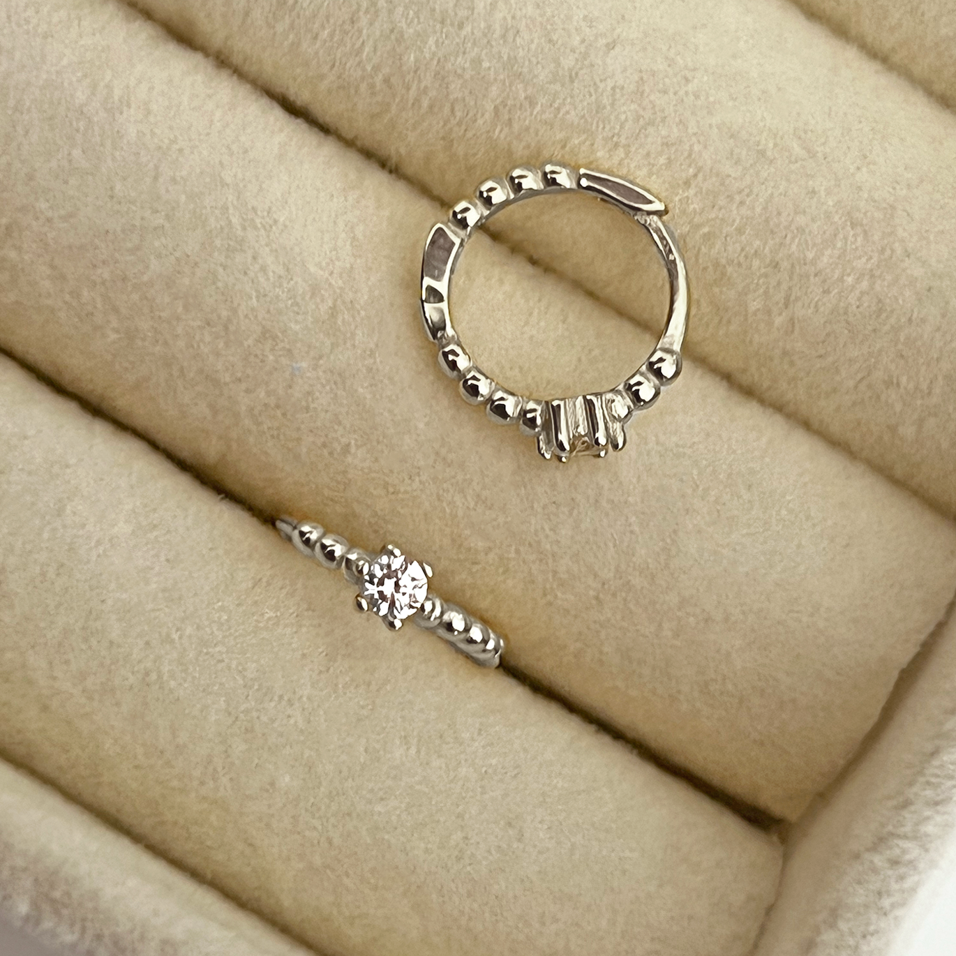 Aros Lis Blanco Plata