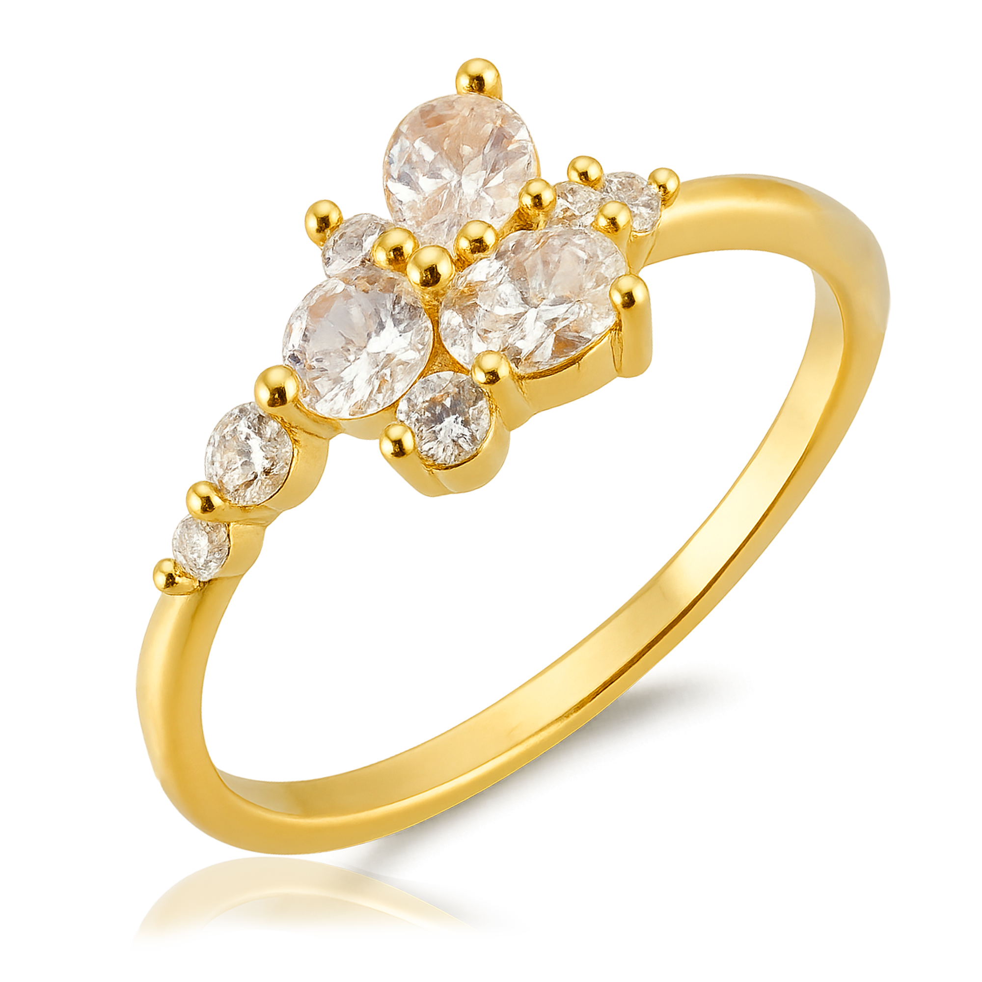 Anillo Dalia White Oro