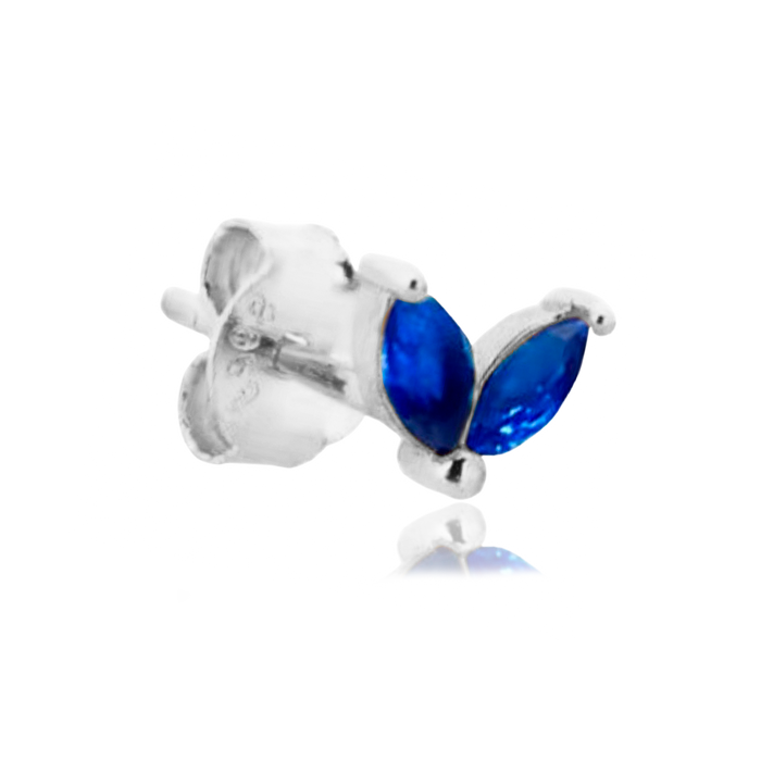 Pendiente Blossom Azul Plata