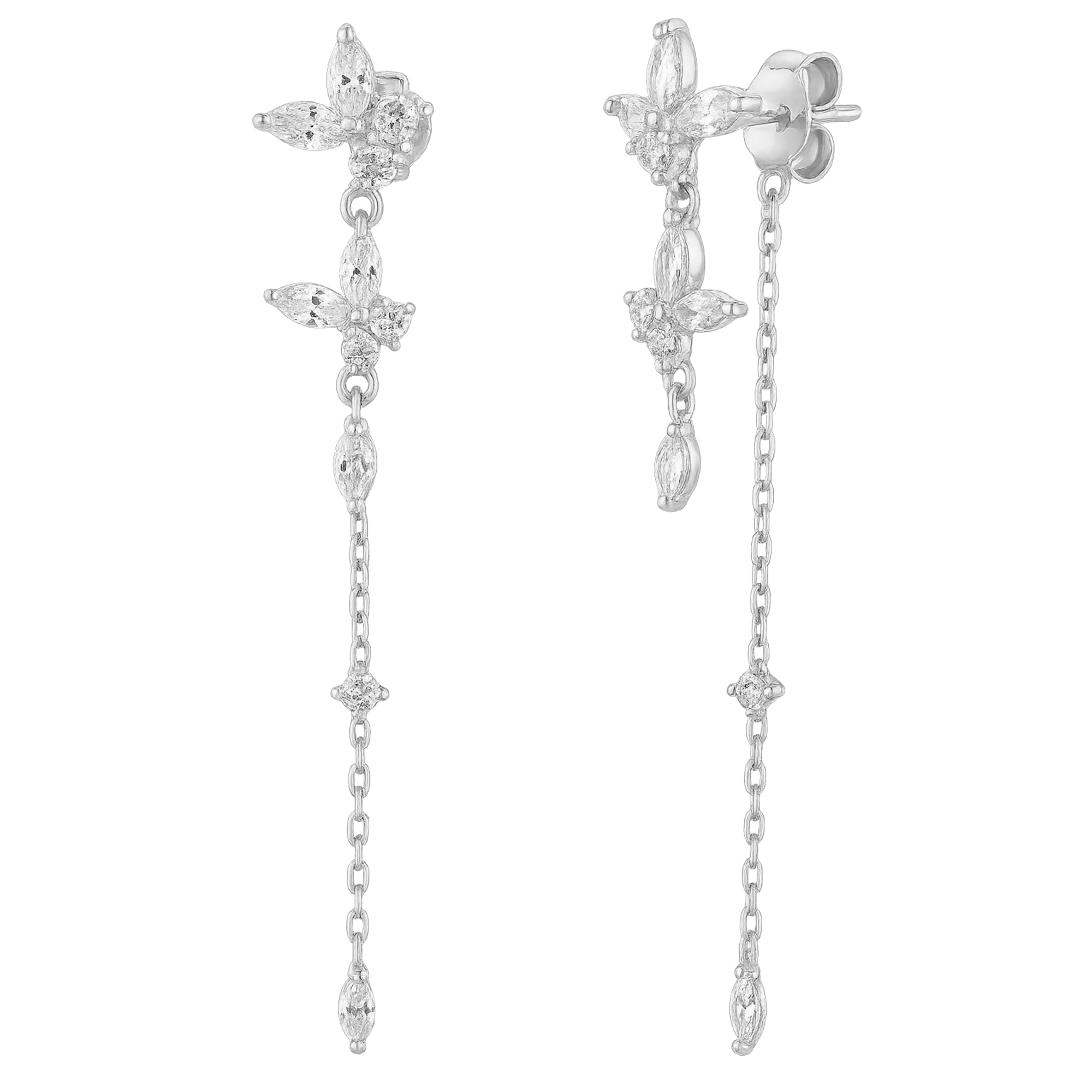 Pendientes Brigitte White Plata