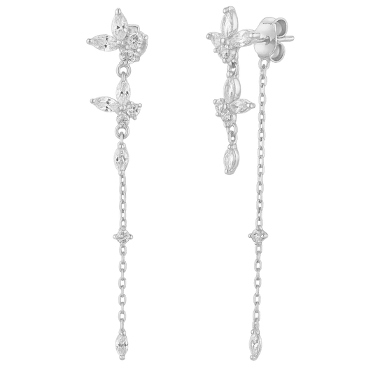 Pendientes Brigitte White Plata