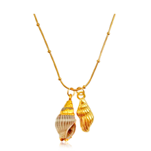 Collar Oceana Caracola Marina Natural Oro