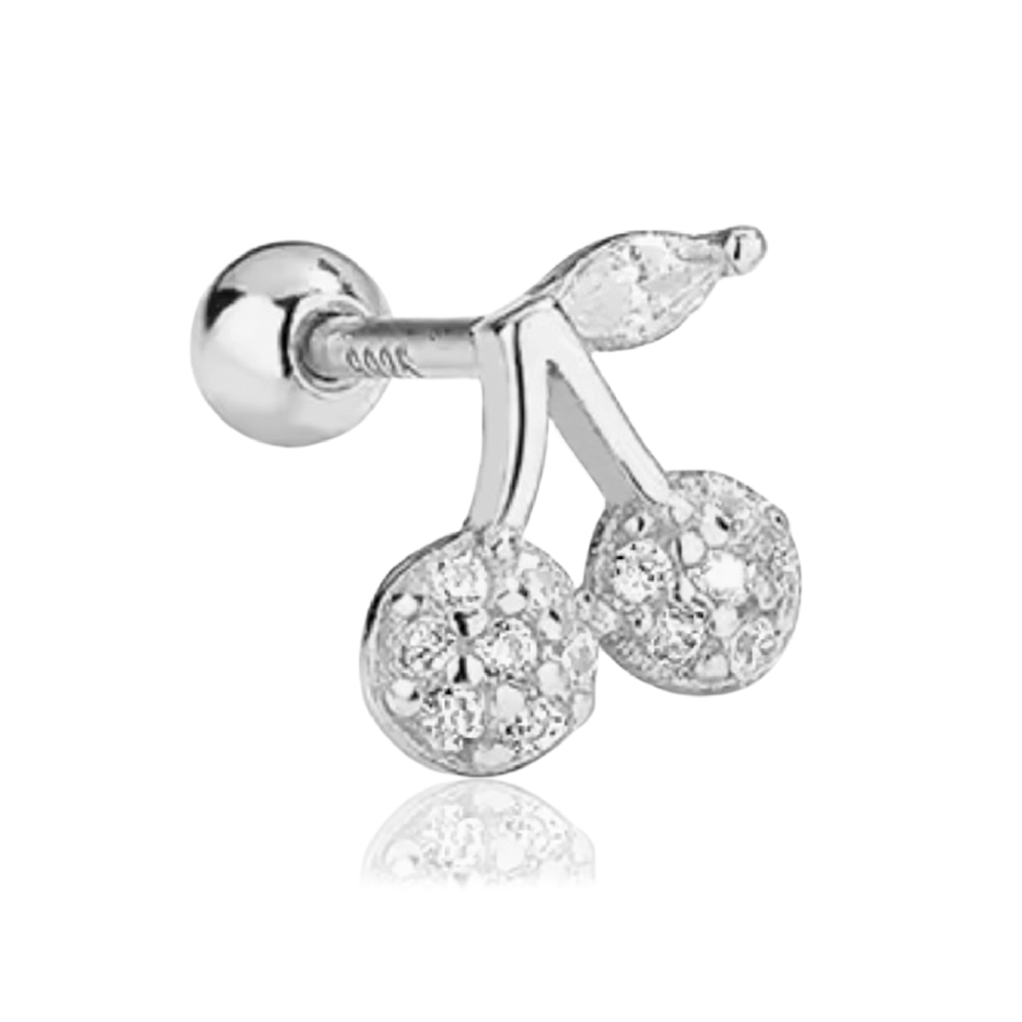 Pendiente Shiny Cherry Plata