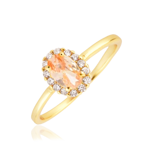 Anillo Oval Champagne Oro