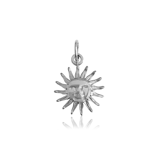 Charm Mini Sun Face Plata