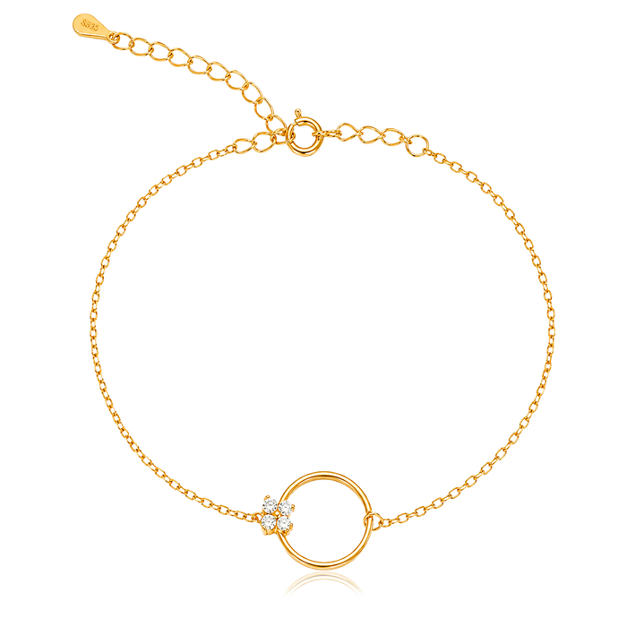 Pulsera Circle Mini Flower Oro