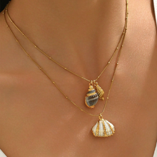 Collar Oceana Caracola Marina Natural Oro