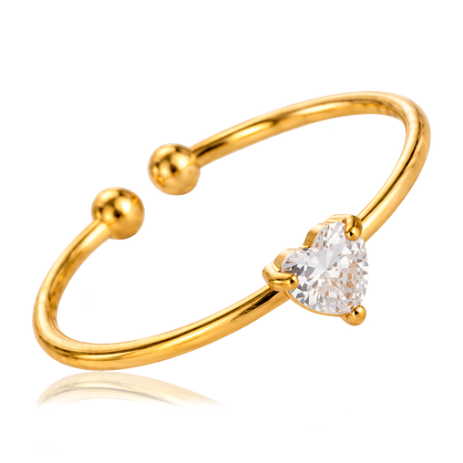 Anillo Mini Corazón Blanco Oro