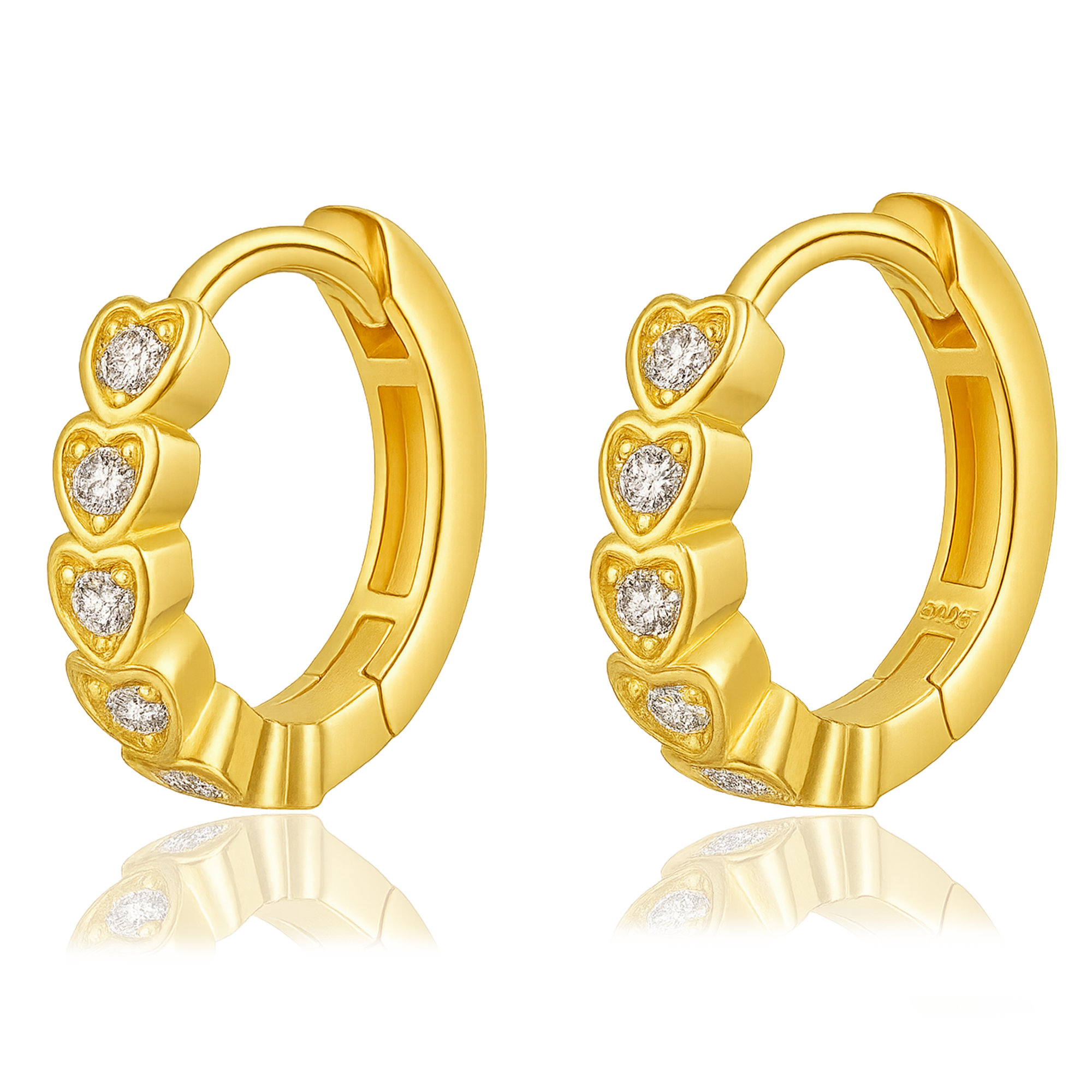 Aros Mini Corazones Oro