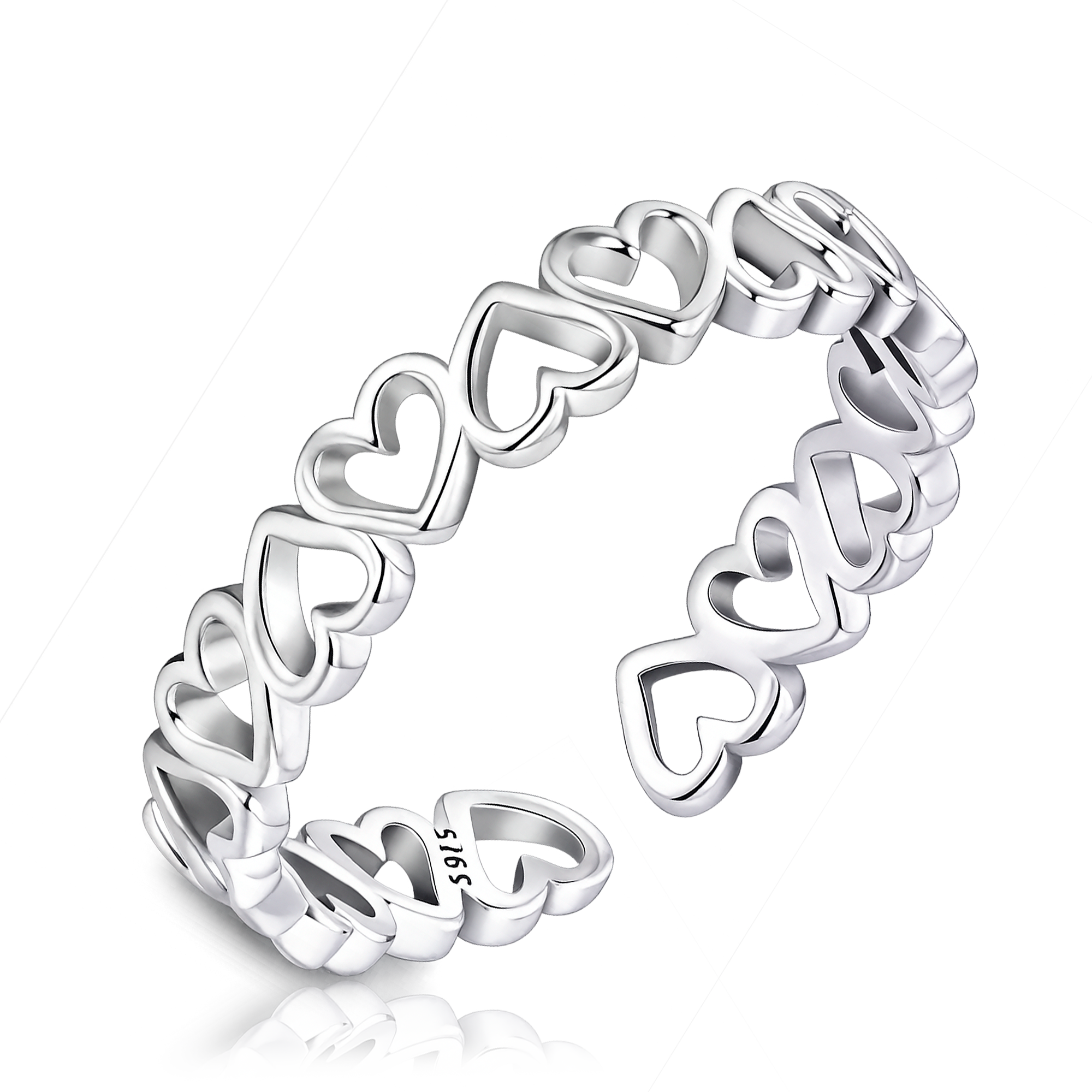 Anillo Corazones Plata