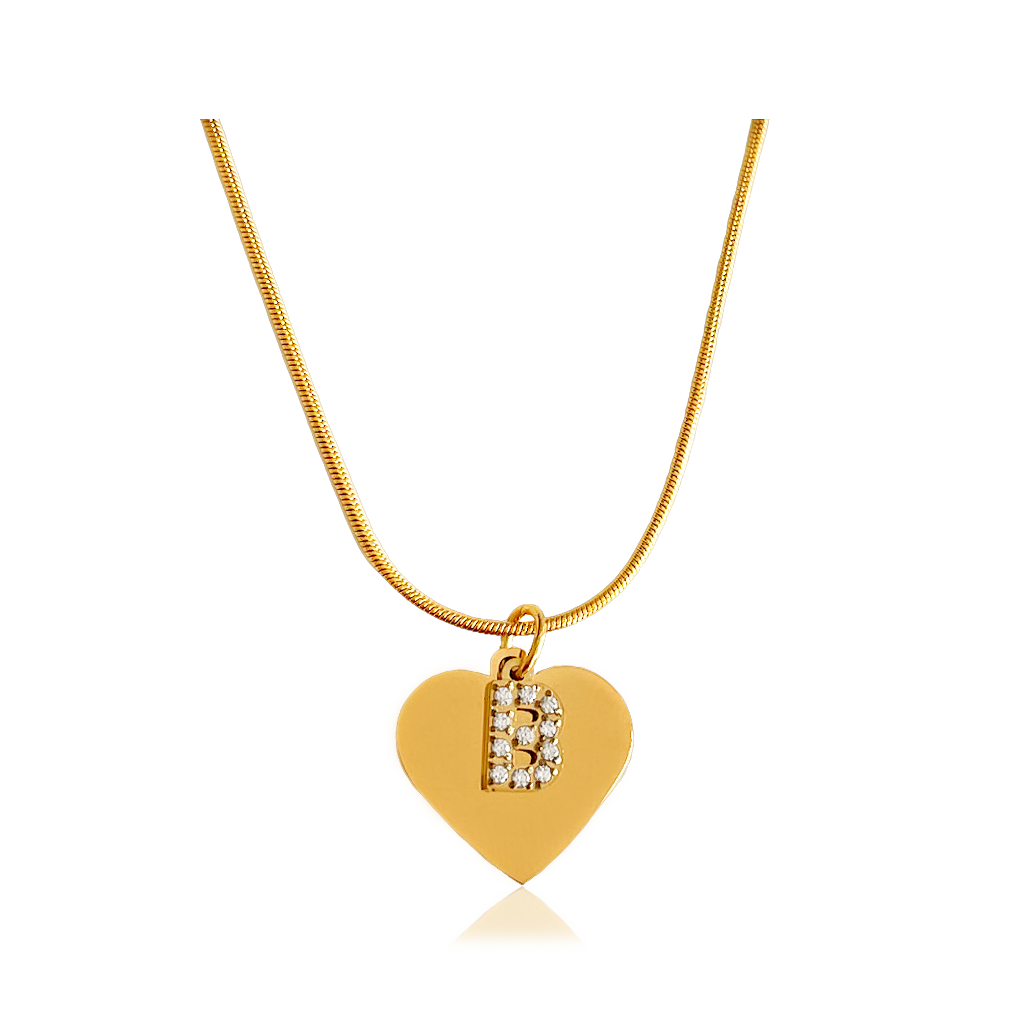 Collar Inicial Corazón Oro