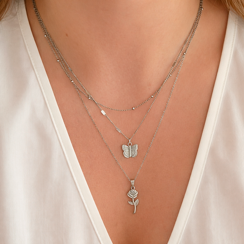Collar Rose Plata