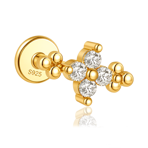 Pendiente Daisy Bolitas Oro