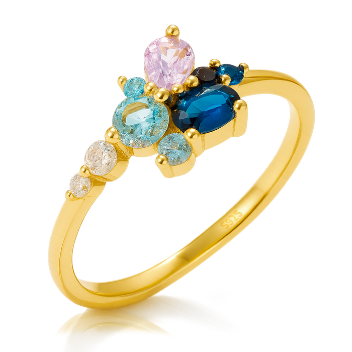 Anillo Dalia Blue Oro