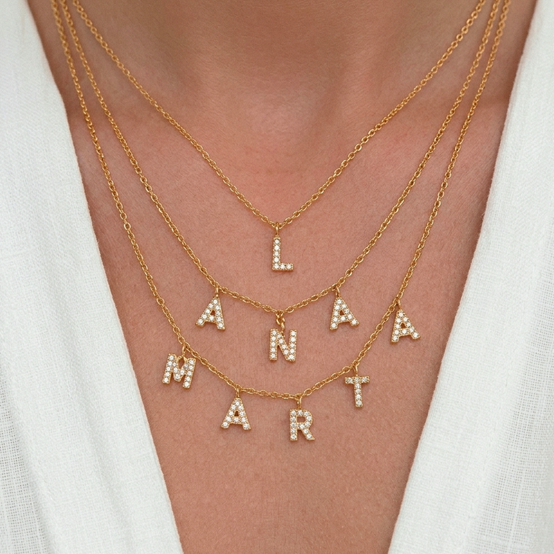 Collana con Iniziali Personalizzate Oro
