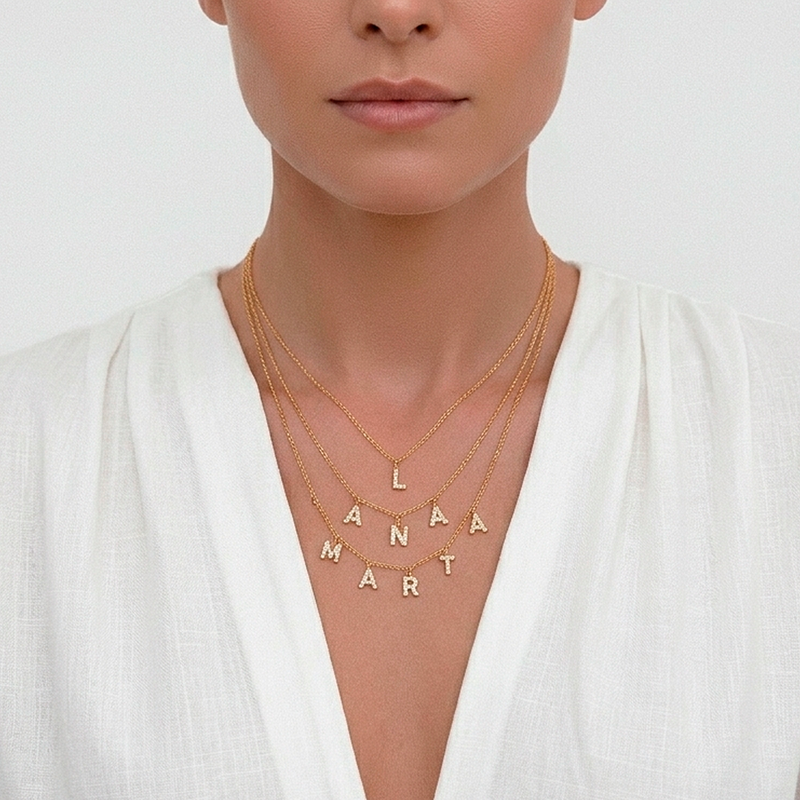 Collana con Iniziali Personalizzate Oro