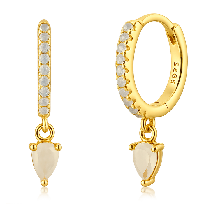 Aros White Drop Oro