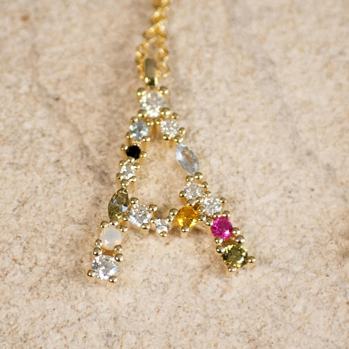 Collana Colorata Iniziale Oro