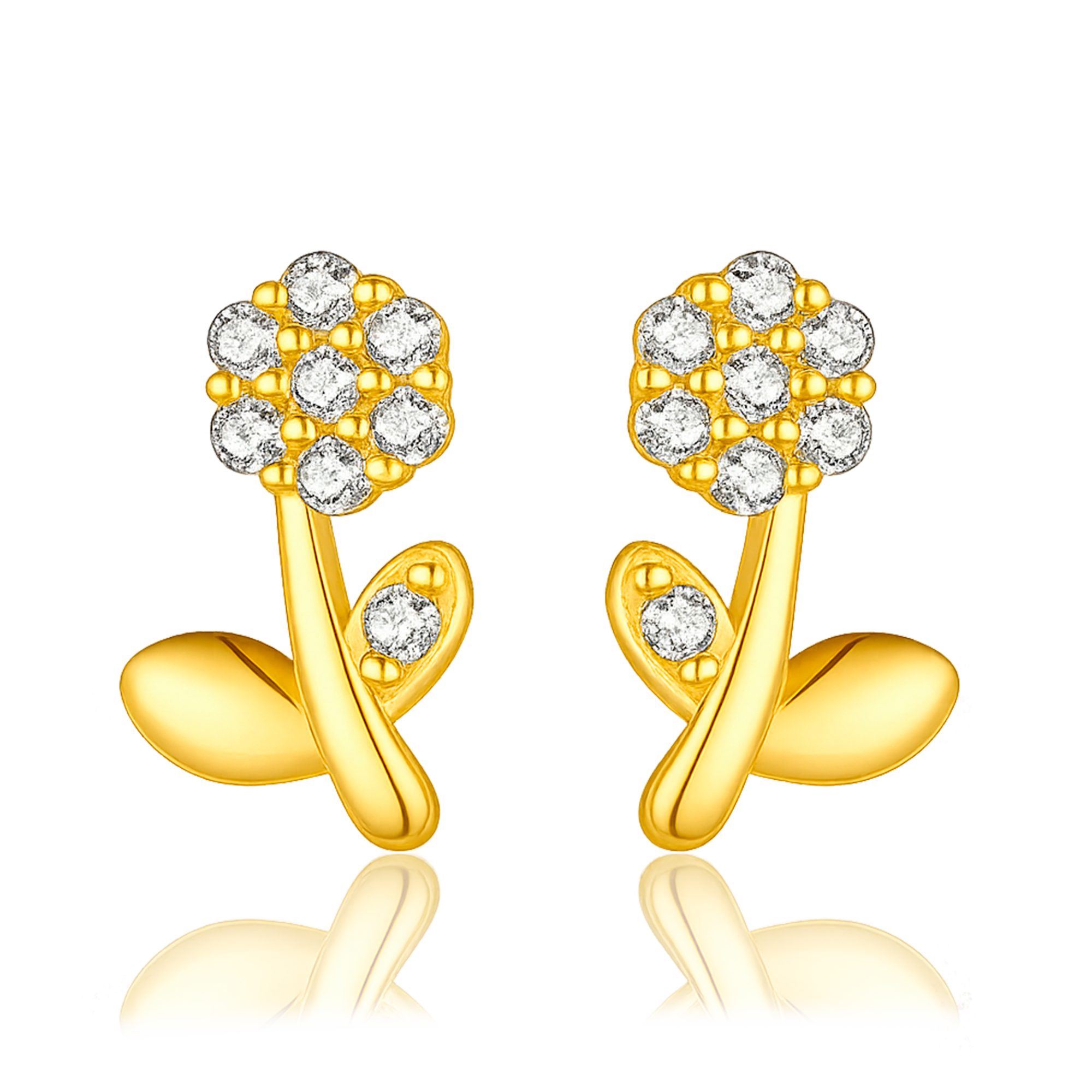 Pendientes Shiny Daisy Oro