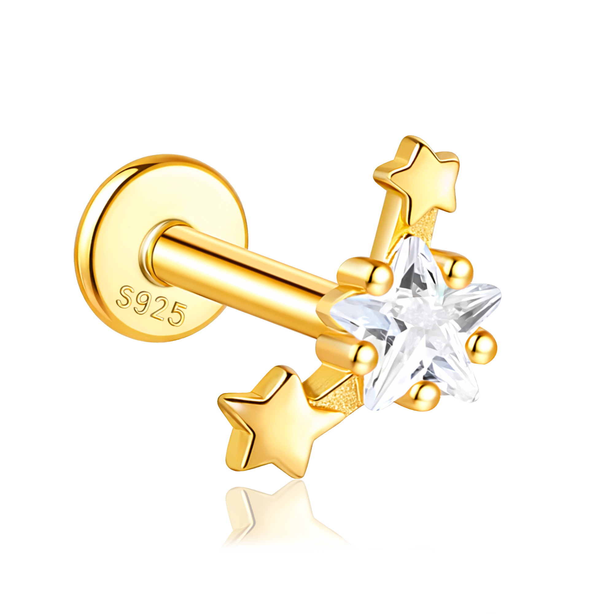 Pendiente Mini Shiny Stars Oro