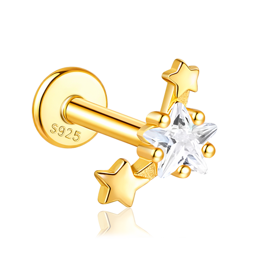 Pendiente Mini Shiny Stars Oro